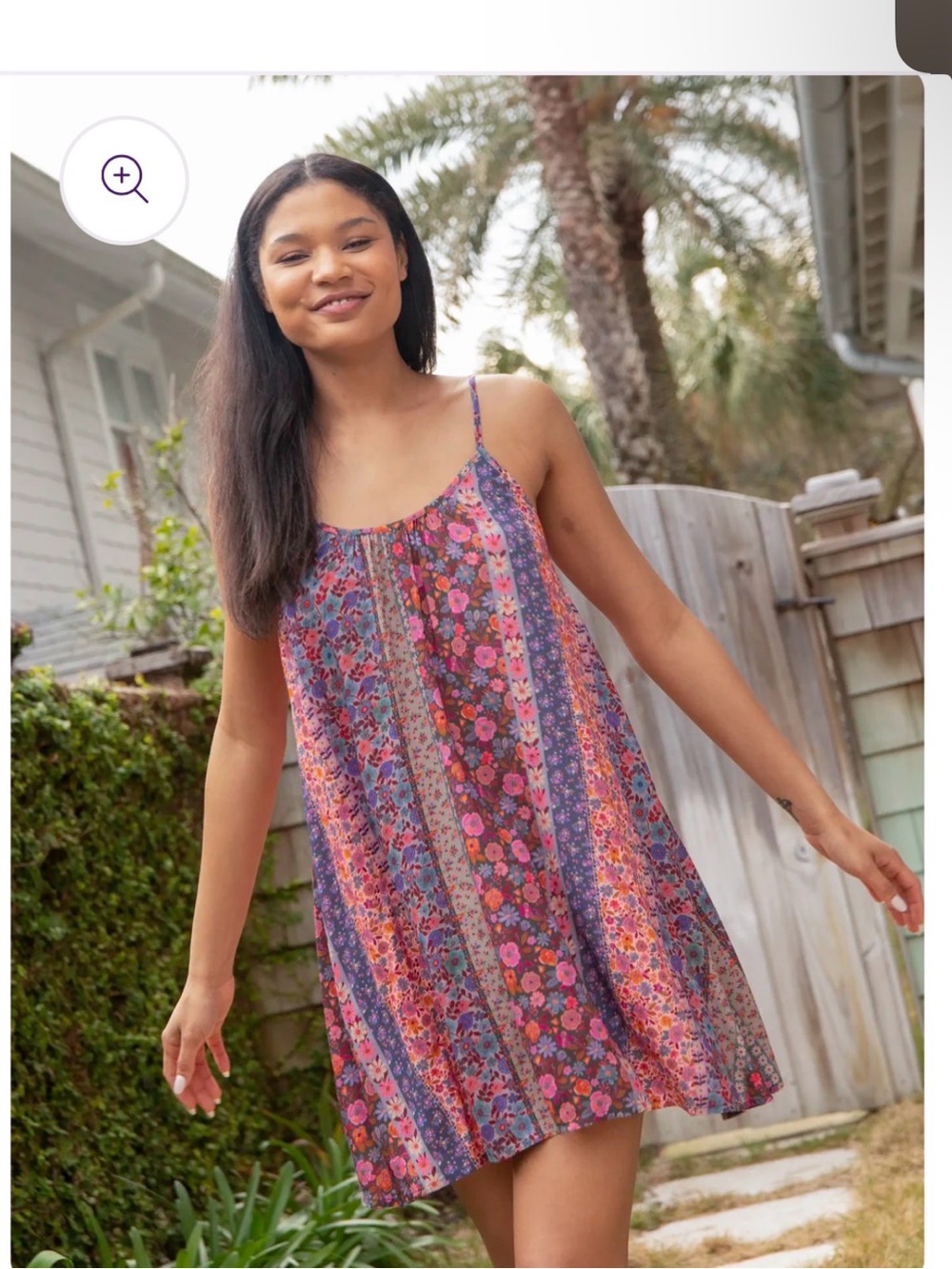 NATURAL LIFE Pink & Purple Floral Patchwork Camisole Dress